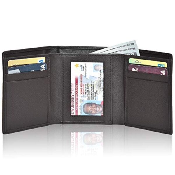 Engraved Wallet for Men Slim Men's Leather Stylish Wallet with Credit Card ID Window Best Gift For Men (My Husband Gift) - Image 8