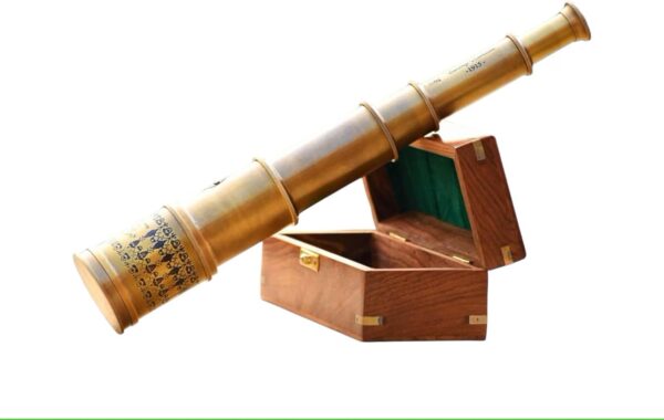 Antique Telescope 1915 London Brass Maritime 20x Vintage Pirate Spyglass Functional Brass & Clear Vision Pirate Telescope 18" with Leather case - Wonderful Gift (Personalized) - Image 2