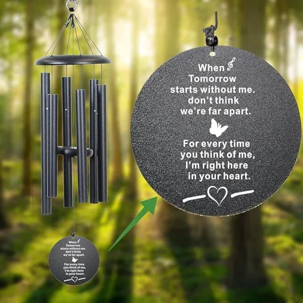 The Wind Chime CO Memorial Wind Chimes, 40" Inch Sympathy Wind Chimes Gift for The Loss of A Loved one, Home Decor Outdoor Garden, Soothing Melodic Tones (Personalized) - Image 6