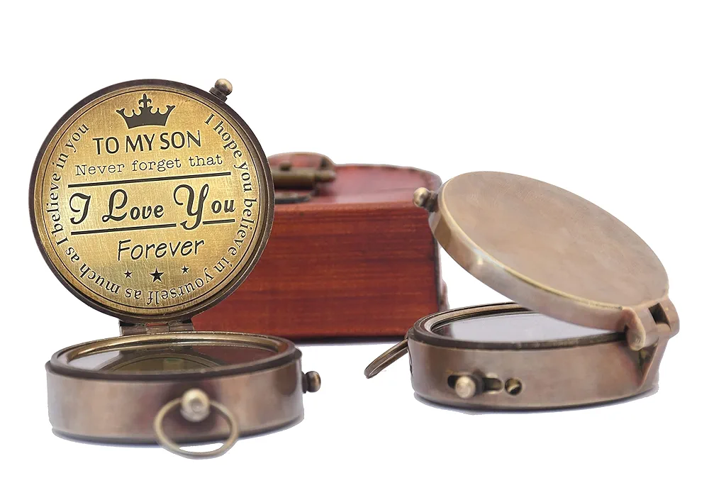 Mom to Son Compass – to My Son Love Mom – Mother to Son Gifts/Dad to Son - Graduation Day Gifts for Son - Son Birthday Gifts - Confirmation Gifts for Son - Image 2