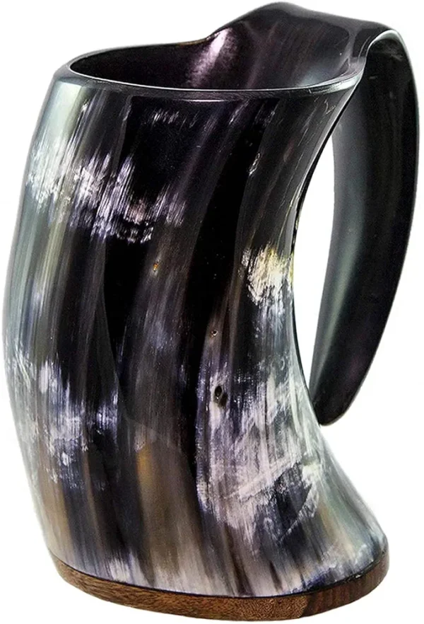 Engraved Original Viking Drinking Horn Cup Personalized Authentic Viking Drinking Horn Large Tankard for Beer Mead Medieval Inspired Stein Mug Food Safe Vessel with Handle (25 Oz XL Size) - Image 3