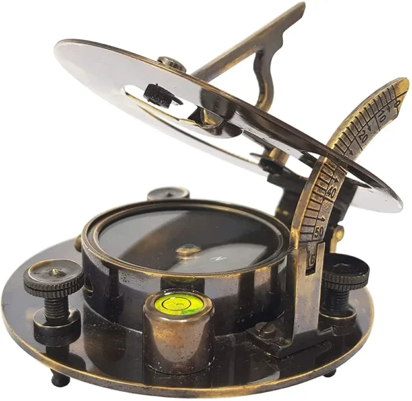 Sundial Brass Compass- Brass Nautical - Antique Brass & Copper Sundial Compass, Sundial Clock - Sun Clock Ship Replica Watch - Image 5