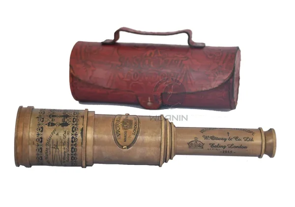 Antique Telescope 1915 London Brass Maritime 15x Vintage Pirate Spyglass Telescope- Functional Brass & Clear Vision Pirate Telescope 18" with Leather case - Wonderful Gift (Telescope with Box) - Image 6