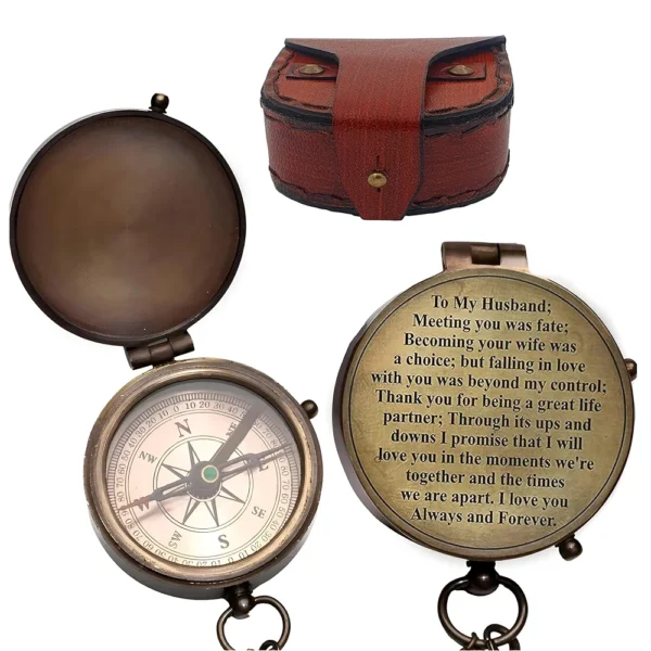 Engraved Compass, Gift for Husband,Anniversary,Wedding Gift for Him, Long Distance Boyfriend Gift, Fiance Gift I Miss You Long Distance Relationship Gift for Army Boyfriend Gift (to My Husband 5) - Image 6