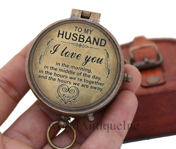 Engraved Compass, Gift for Husband, Gift for Him, Long Distance Boyfriend Gift, Fiance Gift, Long Distance Relationship Gift for Army Boyfriend Gift. - Image 5