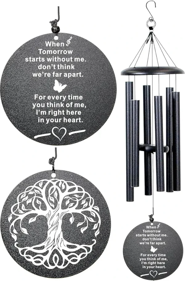 The Wind Chime CO Memorial Wind Chimes, 40" Inch Sympathy Wind Chimes Gift for The Loss of A Loved one, Home Decor Outdoor Garden, Soothing Melodic Tones (Personalized)
