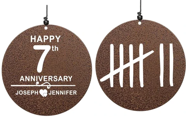 NETAEX Personalized 1 to 50th Wind Chime - Traditional Windchime with 6 Copper Tubes, Gift for Husband, Wife and Couple - Image 2