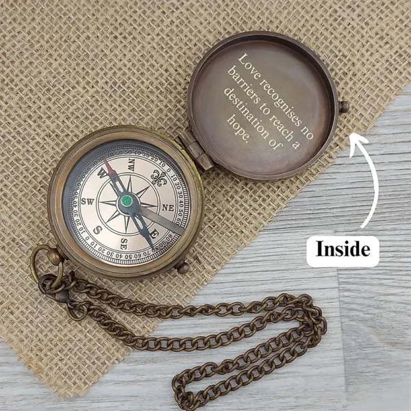 Compass with Special Engraved Greeting for Men/Him, Husband Gifts from Wife, Romantic Gift Ideas for Him/Her/Soldier/US Navy Seal Army - Image 12