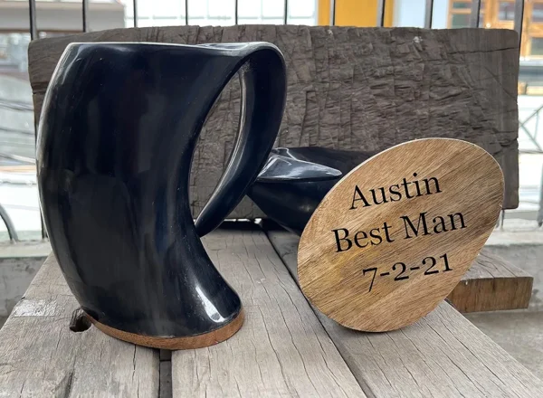 Engraved Original Viking Drinking Horn Cup Personalized Authentic Viking Drinking Horn Large Tankard for Beer Mead Medieval Inspired Stein Mug Food Safe Vessel with Handle (25 Oz XL Size) - Image 6