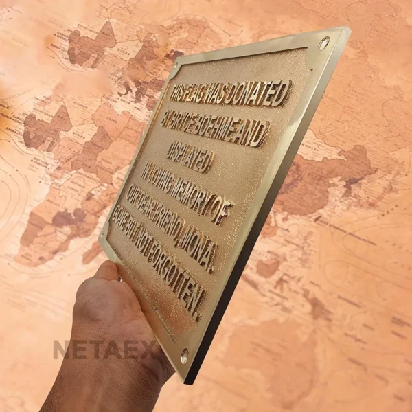 Customized Cast brass custom door signs - Personalized plaques -Gold, / Chrome-Bronze finish Door & Award plaques- Plaques with logo Home Decor Wall Mount Sign Plates - Image 3