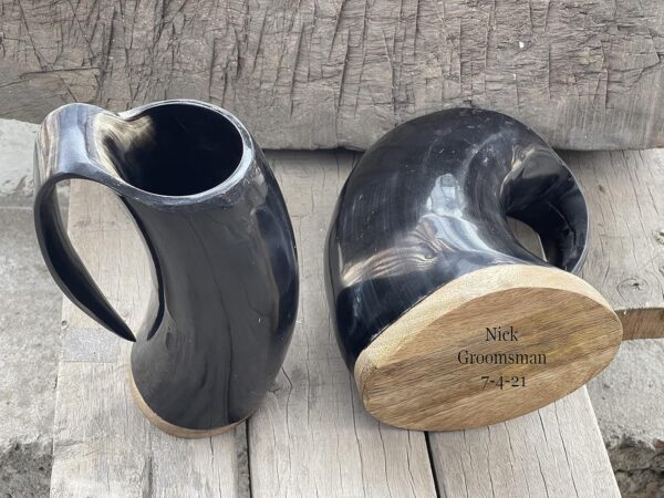 Engraved Original Viking Drinking Horn Cup Personalized Authentic Viking Drinking Horn Large Tankard for Beer Mead Medieval Inspired Stein Mug Food Safe Vessel with Handle (30 Oz XXL Size) - Image 6