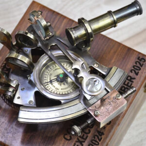 Compass With Sextant - Engraved Personalized Compass Nautical Sextant - Brass Solid Working Handmade Antique Boat Navigation Vintage Sextant